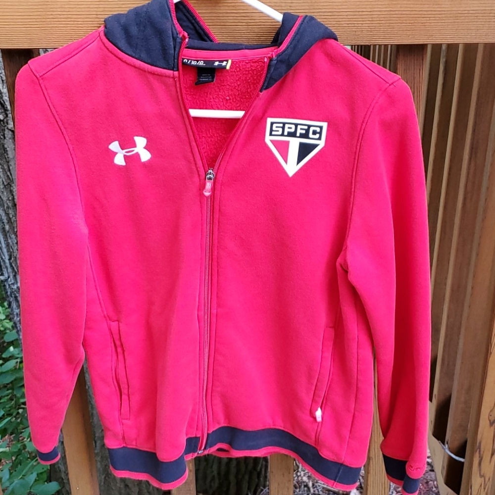 🛍Under Armour Youth Large SPFC zip up hoodie EUC